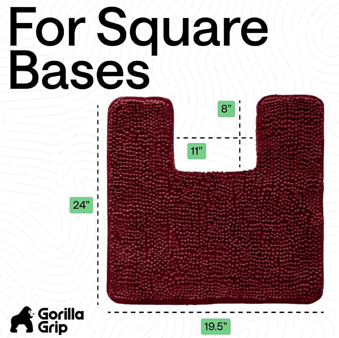 GORILLA GRIP Plush Absorbent Shaggy Chenille Bath Rug Mat - Image 2