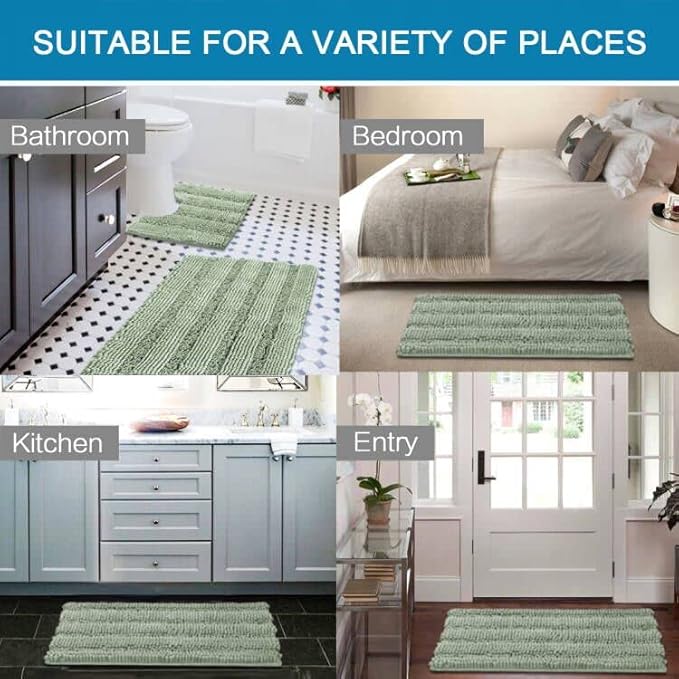 H.VERSAILTEX Bathroom Rugs Bath Rug Set 2 Piece Bathroom Contour Rug Toilet Mat - Image 6