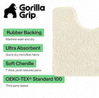 GORILLA GRIP Plush Absorbent Shaggy Chenille Bath Rug Mat - Image 3