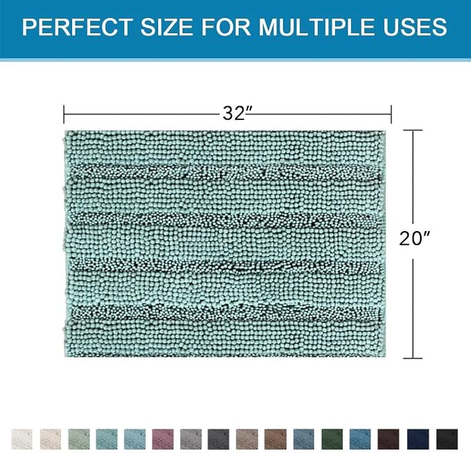 H.VERSAILTEX Bath Rugs for Bathroom Non Slip Bath Mats Extra Thick Chenille - Image 2