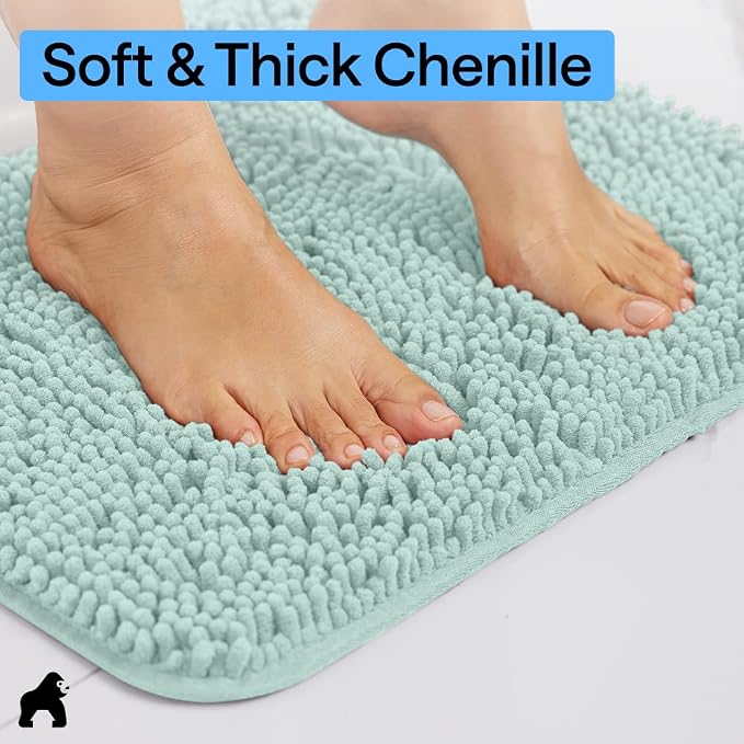 GORILLA GRIP Plush Absorbent Shaggy Chenille Bath Rug Mat - Image 5
