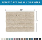 H.VERSAILTEX Bath Mats for Bathroom Non Slip Thick Chenille Striped Bath Rug - Image 2