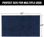 H.VERSAILTEX Navy Bath Mat for Bathroom, Microfiber Bath Rugs Chenille Floor - Image 2