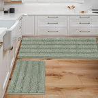 H.VERSAILTEX Bathroom Rugs Bath Mats Sets Super Absorbent Chenille Striped Bath by HVERSAILTEX