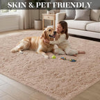 Area Rug for Living Room Bedroom: 6x9 Soft Fluffy Shag Rugs Upgrade Non-Slip - Image 3