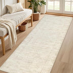 2'6''x8' Hallway Washable Runner Rug: Vintage Boho Neutral Kitchen Rug Soft - Image 2