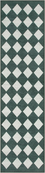 Lahome Zelie Checkered Washable 2x8 Green Runners - Image 10