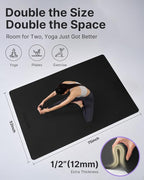 YOTTOY Large Yoga Mat, Extra Wide TPE Exercise Mat, Non-Slip Workout Mat - Image 2