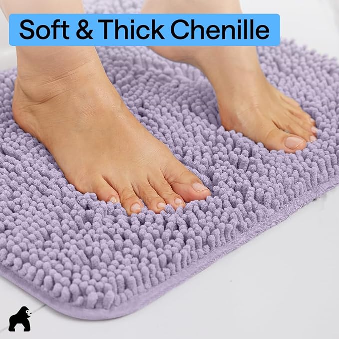 GORILLA GRIP Bath Rug Mat 30x20, Thick Soft Absorbent Chenille, Quick Dry - Image 4