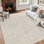 5x7 Area Rugs for Living Room: Vintage Boho Neutral Washable Rug Indoor Soft - Image 3