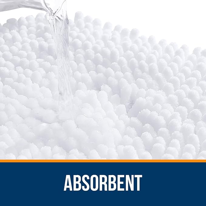 OLANLY Toilet Rugs U-Shaped 24x24, Extra Soft Absorbent Chenille Contour - Image 4