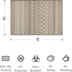 Outdoor Rug Carpet 6x9 ft, Flatweave Textured Outdoor Patio Rug Non Slip Indoor - Image 2
