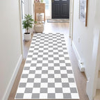 Terrug Grey and White Checkered Area Rug - Image 2