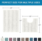 H.VERSAILTEX Bathroom Rugs Bath Rug Set 2 Piece Bathroom Contour Rug Toilet Mat - Image 2