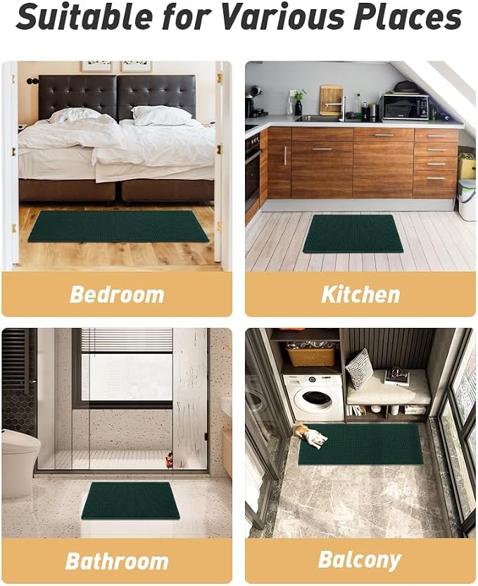 AMOAMI Upgraded Waffle Bath Mat, Super Absorbent Non Slip Bath Mats - Image 7
