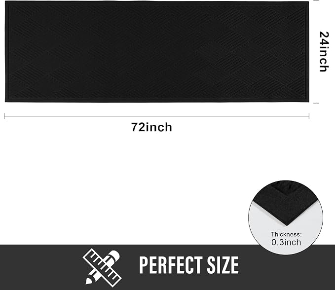 HIYARD Sturdy Front Door Mat, Absorbent Muddy Dirt Resist Welcome Door Mats - Image 2