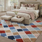 PureCozy 6x9 Checkered Rug for Living Room Rainbow Modern Soft Area Rug Fluffy - Image 4