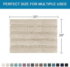 H.VERSAILTEX Bath Mats for Bathroom Non Slip Thick Chenille Striped Bath Rug - Image 2