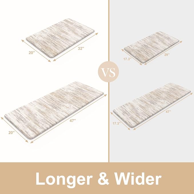 KIMODE Kitchen Mats Cushioned Anti Fatigue, Abstract Kitchen Rugs Sets of 2 - Image 2