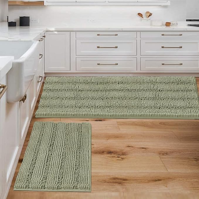 H.VERSAILTEX Bathroom Rug Sets 2 Piece Bath Mats Non Slip Thick Soft Chenille by HVERSAILTEX