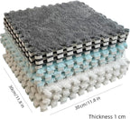 12pcs Carpet Squares Puzzle Floor Mat, Plush Interlocking Carpet Tiles - Image 3