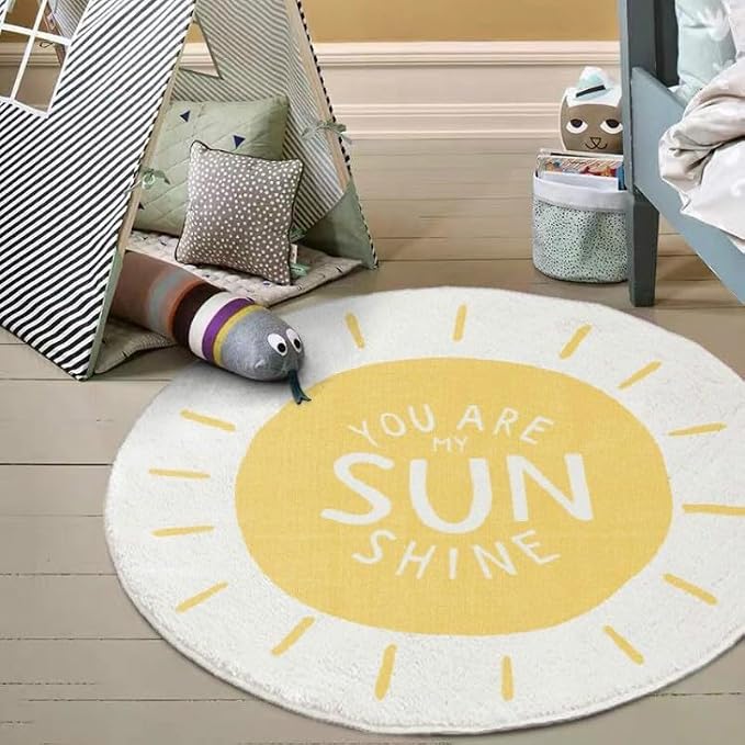 Poowe Sunshine Soft Plush Round Rug - Image 3