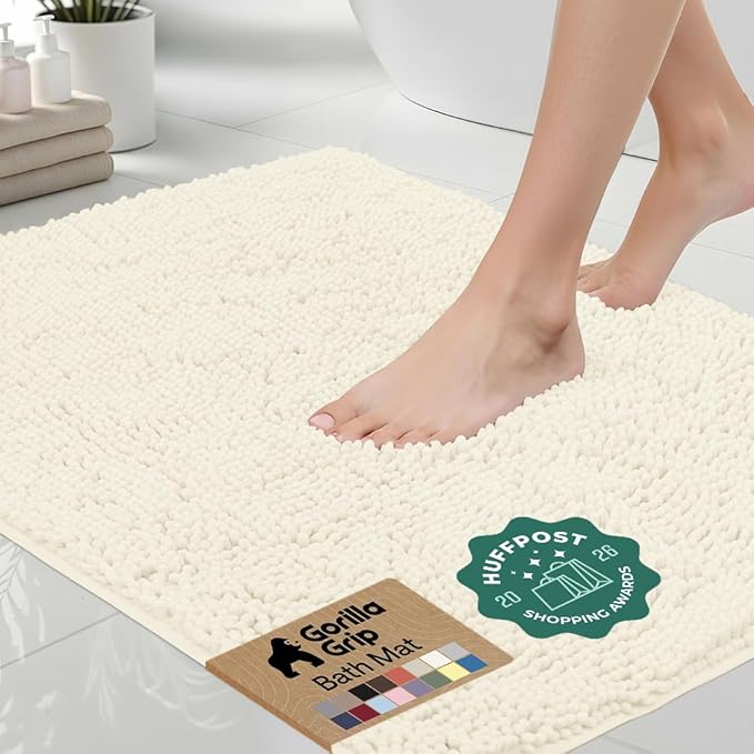 GORILLA GRIP Bath Rug Mat 60x24, Thick Soft Absorbent Chenille, Quick Dry by Unknown