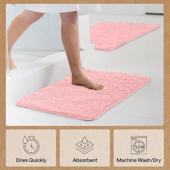 GORILLA GRIP Bath Rug Mat 60x24, Soft Absorbent Chenille, Quick Dry Microfiber - Image 7