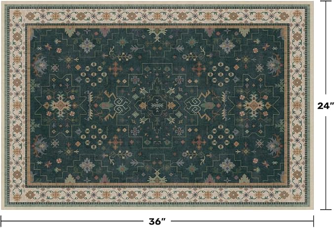 Dark Green 2x3 Door Mat Indoor Entrance Rug - Image 2
