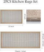 PADOOR Non Slip Kitchen Rugs Sets of 2 - Image 2