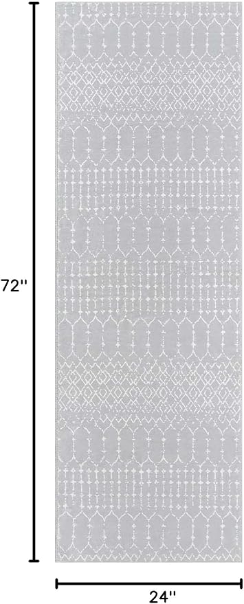 Lahome Moroccan Runners for Hallways 2x6 Washable Non-Slip Carpet Runner Throw - Image 2