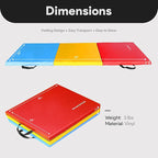 BalanceFrom 6x2 Feet 3-Panel Folding Gymnastics Mat – 2-Inch Thick Pad - Image 2