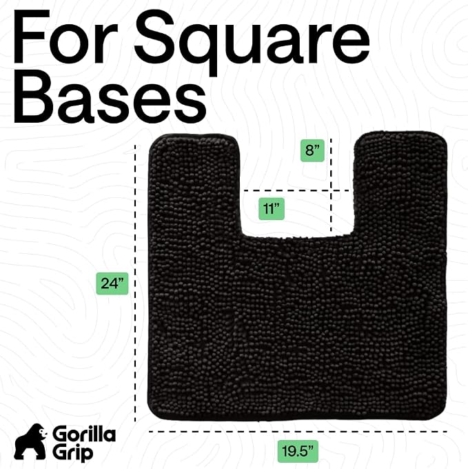 GORILLA GRIP Plush Absorbent Shaggy Chenille Bath Rug Mat - Image 2