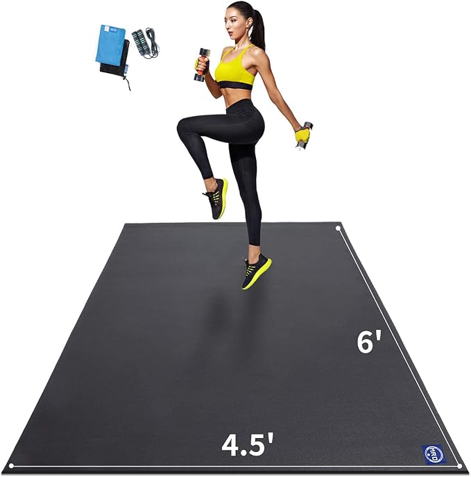 MRO Extra Large Exercise Mat For Home Gym, Extra Thick Durable Cardio Mat by MRO