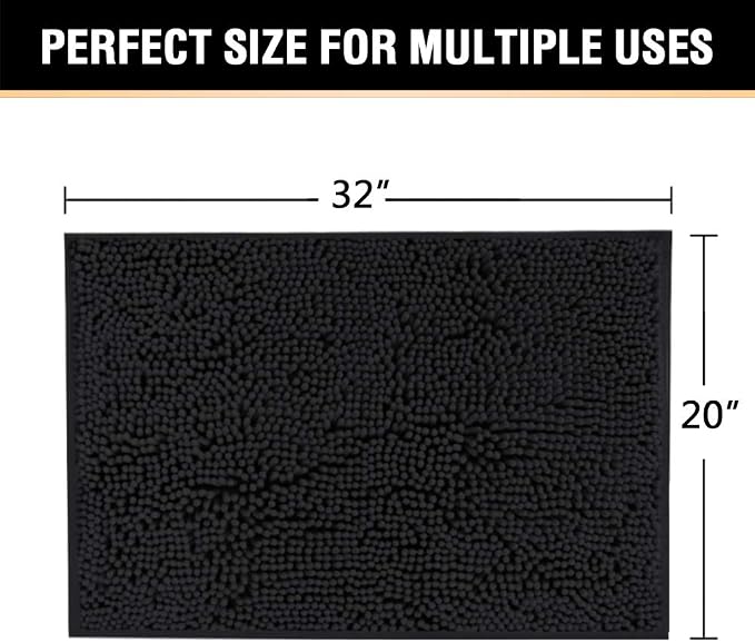 H.VERSAILTEX 20x32 Bath Mat Non-Slip Bathroom Rug Shag Shower Mat - Image 2