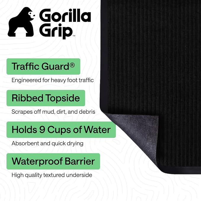 GORILLA GRIP Waterproof Traffic Guard Door Mat, Heavy Duty Entryway Mats - Image 2