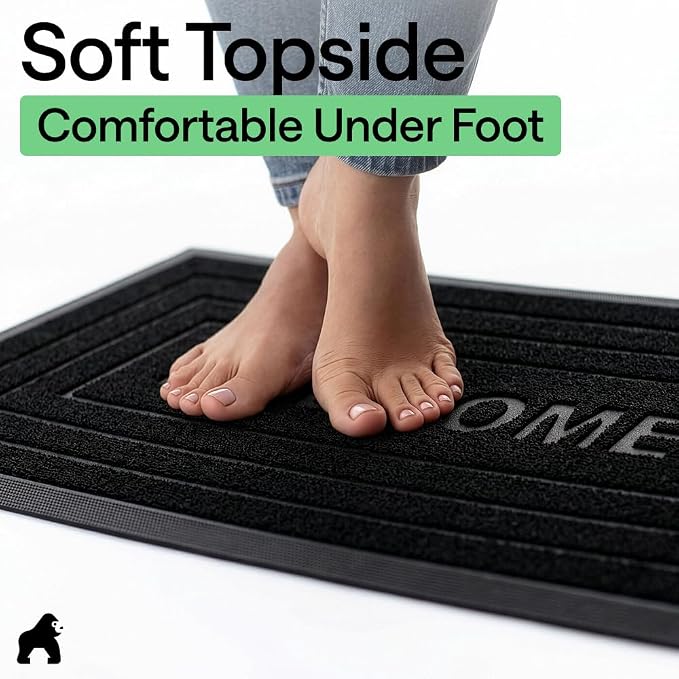 GORILLA GRIP 100% Waterproof All-Season WeatherMAX Doormat, US Designed Natural - Image 8