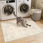 Machine Washable Area Rugs 2x3: Vintage Boho Neutral Washable Rug Indoor Soft - Image 2