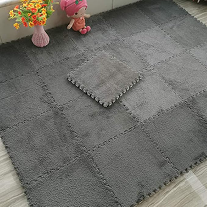 smabee Interlocking Carpet Shaggy Soft EVA Foam Mats Fluffy Area Rugs - Image 7