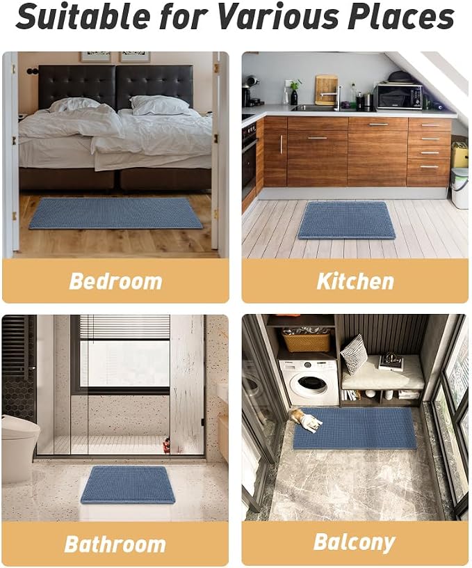 AMOAMI Upgraded Waffle Runner Rug Super Absorbent Non Slip Bath Mats - Image 6