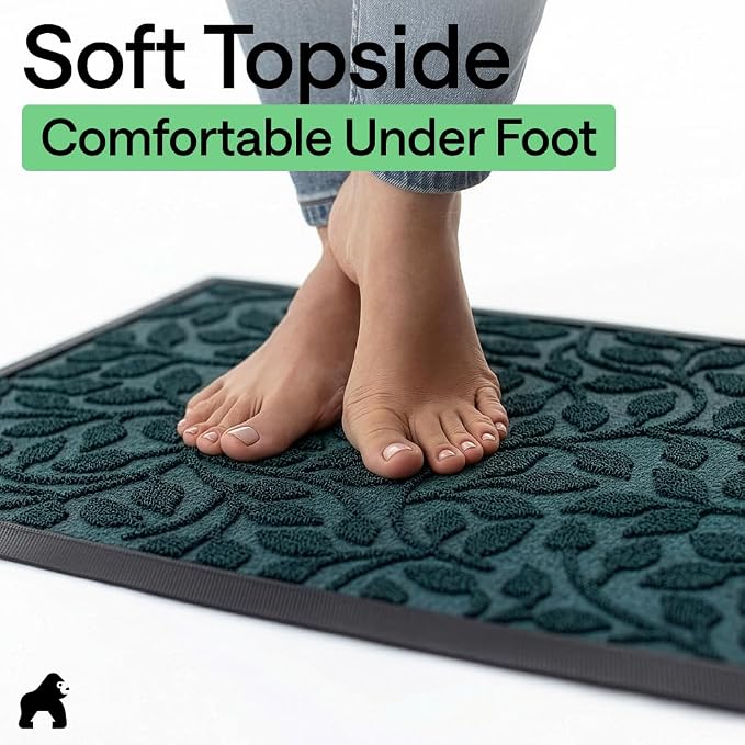 GORILLA GRIP 100% Waterproof All-Season WeatherMAX Doormat, US Designed Natural - Image 8