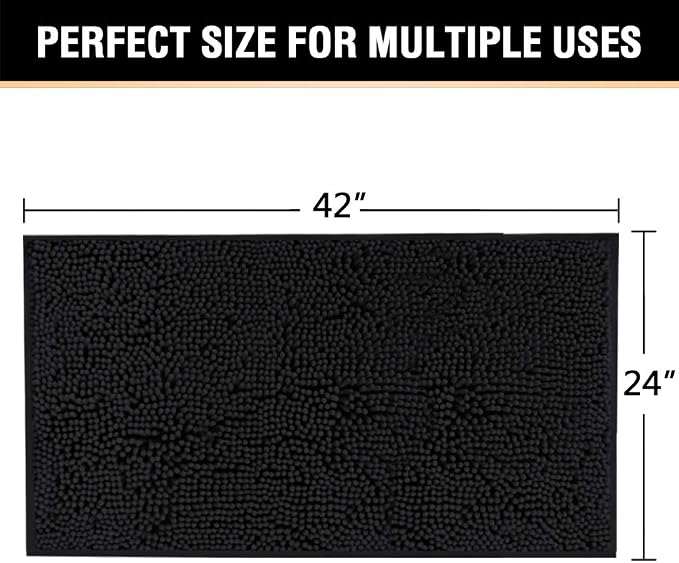 H.VERSAILTEX Microfiber Bath Rugs Chenille Floor Mat Ultra Soft Washable - Image 2