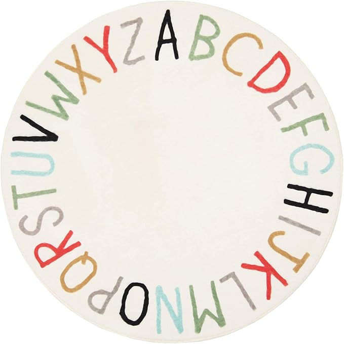 Topotdor Rainbow Round Kids Play Rug Alphabet Nursery Area Rug Extra Large Soft by Topotdor
