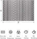 Outdoor Rug Carpet 6x9 ft, Flatweave Textured Outdoor Patio Rug Non Slip Indoor - Image 2