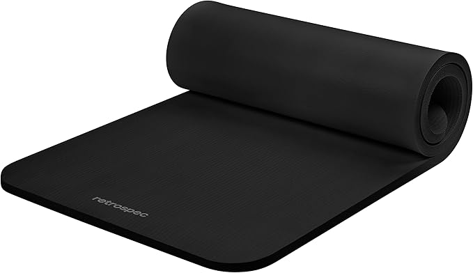 Retrospec Solana Yoga Mat 1" Thick w/Nylon Strap by Retrospec