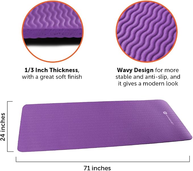 GYMENIST Thick Exercise Yoga Floor Mat Nbr 24 X 71 Inches - Image 2