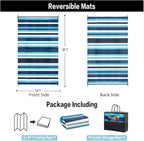 HUGEAR Outdoor Plastic Straw Rug, Waterproof Mat, Washable Large Floor Mat and - Image 2