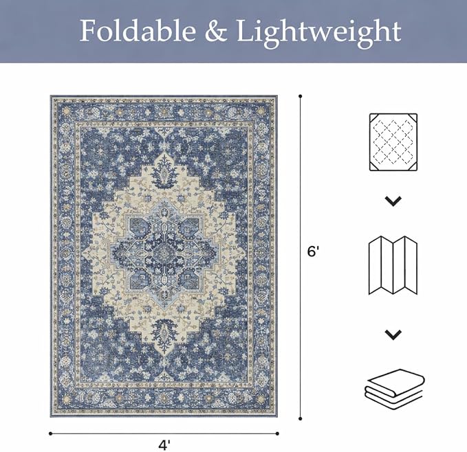 GENIMO Outdoor & Indoor Area Rug 4'x6', Waterproof, Non-Shedding, Easy Cleaning - Image 2