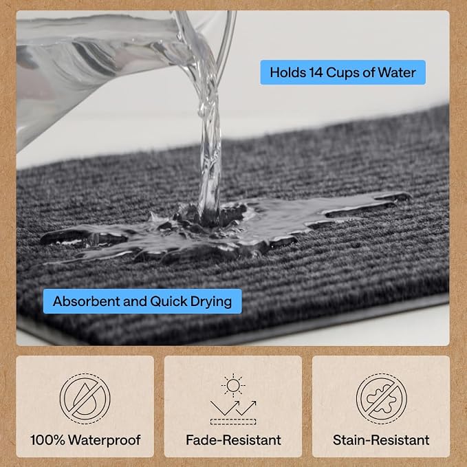 GORILLA GRIP Waterproof Traffic Guard Door Mat, Heavy Duty Entryway Mats - Image 5