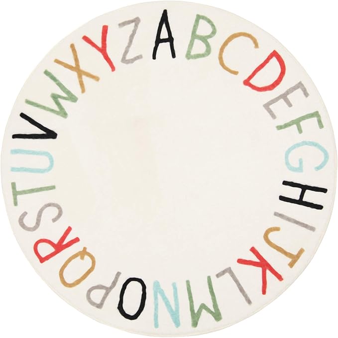 Topotdor Rainbow Round Kids Play Rug Alphabet Nursery Area Rug Extra Large Soft by Topotdor